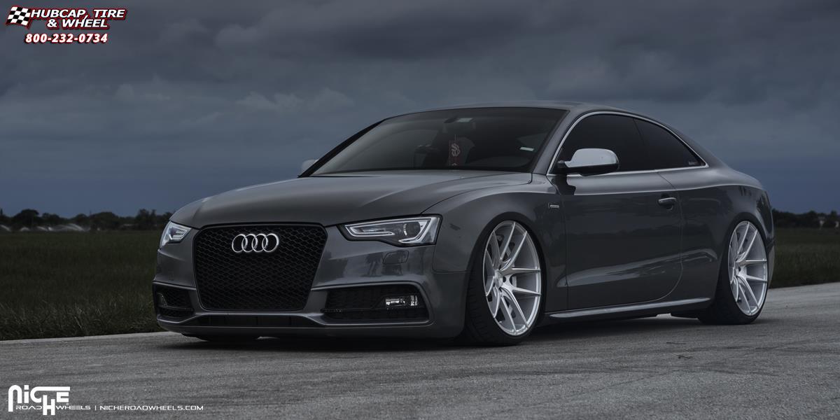 vehicle gallery/audi a5 niche targa m131 20x105  Silver & Machined wheels and rims